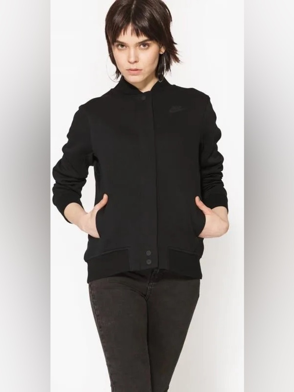 Nike Black Tech Fleece Bomber Jacket - Women - Picture 2 of 11